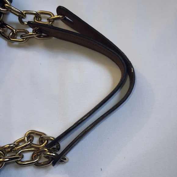 Michael Kors Large Fulton Shoulder Hobo Handbag Brown Signature Leather XLNT - Picture 5 of 8